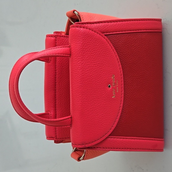 Never used KATE SPADE bag leather purse detachable adjustable strap tri-color - Picture 3 of 14